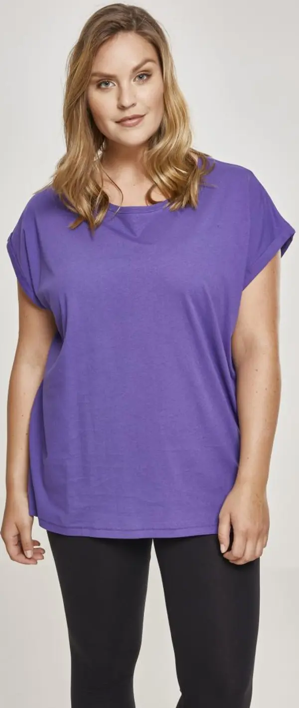 Urban Classics Women's ultraviolet T-shirt with extended shoulder