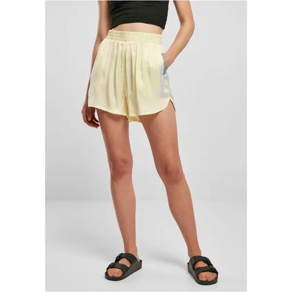 Urban Classics Women's Viscose Satin Resort Shorts - Soft Yellow