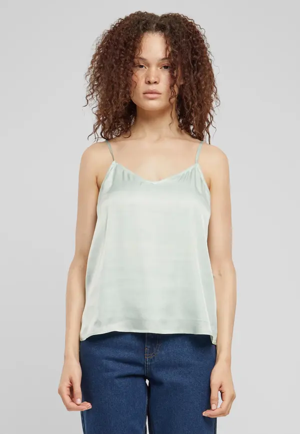 Urban Classics Women's Visse Satin Tank Top - mint