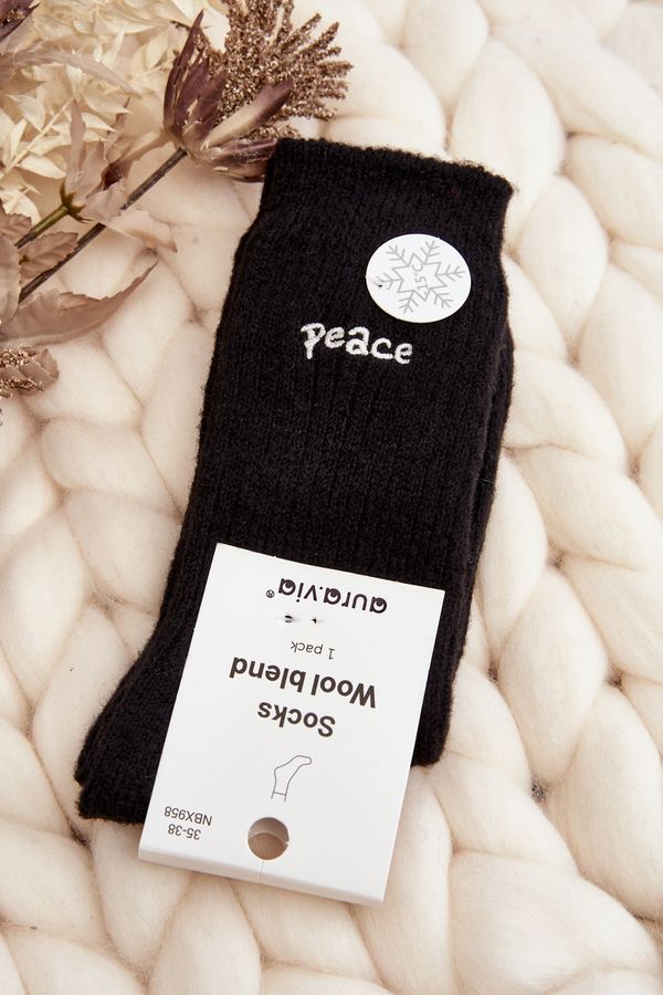 Kesi Women's warm socks with black lettering