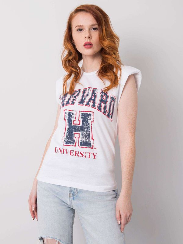 Fashionhunters Women's white cotton T-shirt