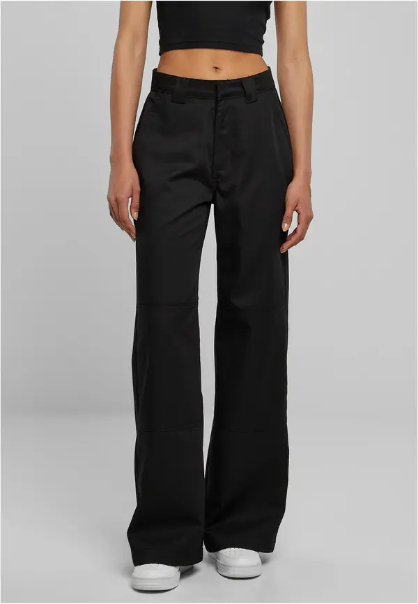 Urban Classics Women's work trousers with straight legs black