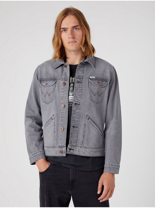 Wrangler Wrangler Icons Grey Mens Denim Jacket - Men