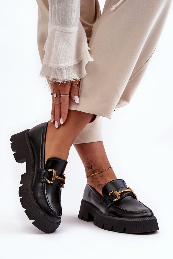 WS1 WS1 Дамски мокасини с украса черни Peuria