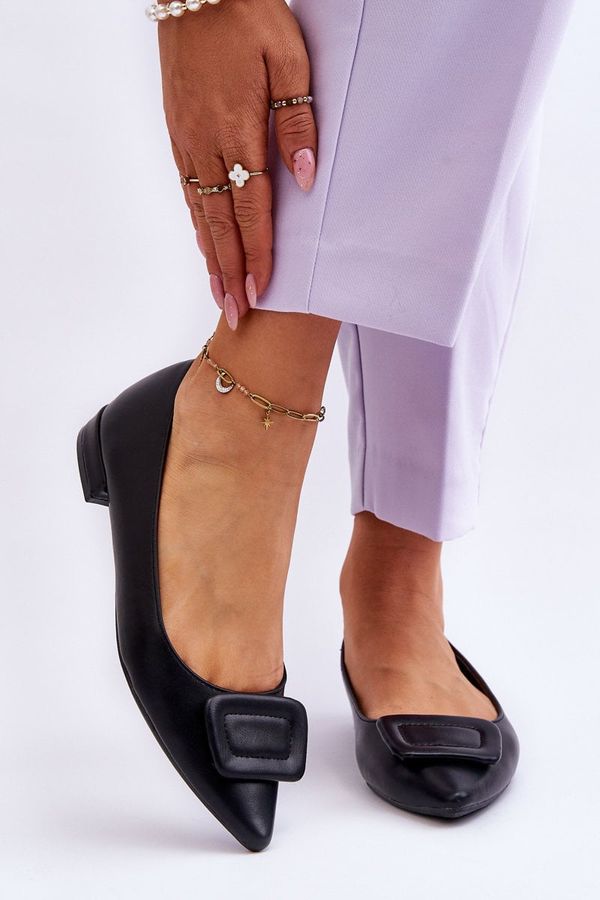 WS1 WS1 Класически балеринки с декорация Черна Ривеа