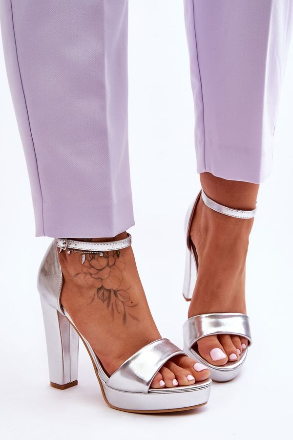 WS1 WS1 Сандали на висок ток Silver Mandy