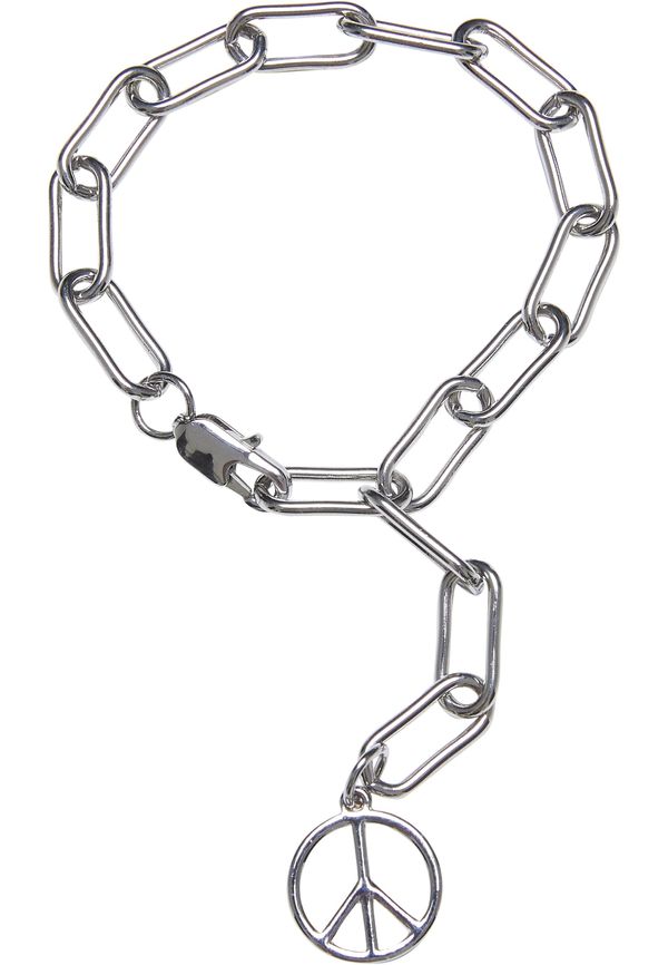 Urban Classics Accessoires Y Chain Peace Bracelet - Silver Color