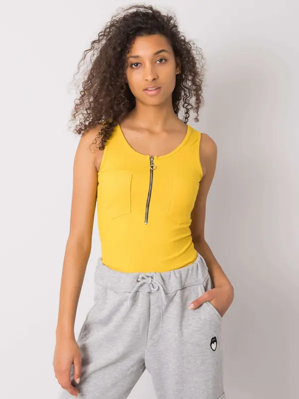 Fashionhunters Yellow striped top