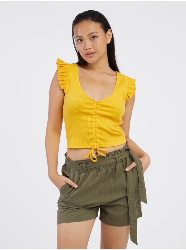 Pieces Yellow Women's Short T-Shirt Pieces Tegan - Women