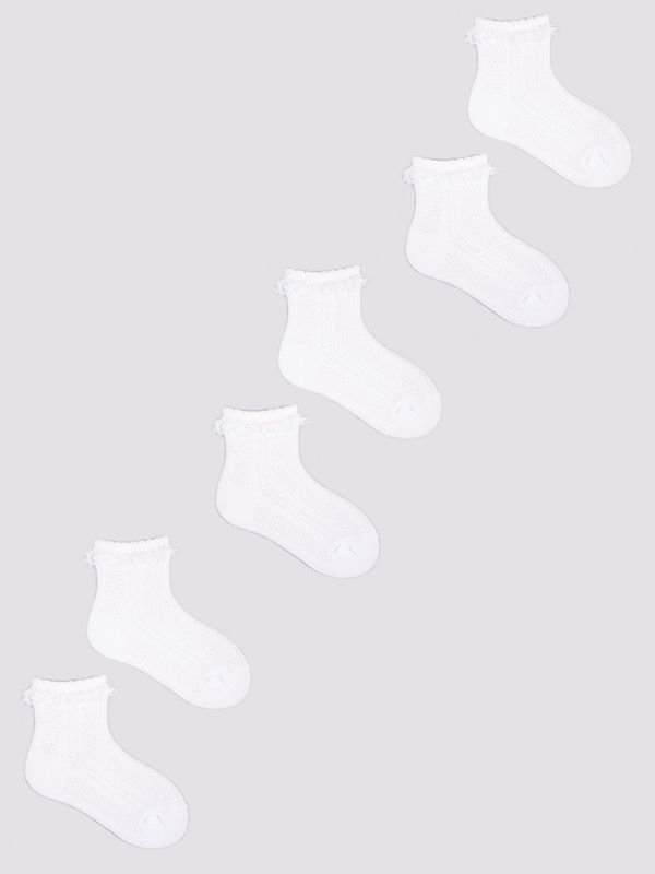 Yoclub Yoclub Kids's 3Pack Girl's Socks With Frill SKL-0008G-0100