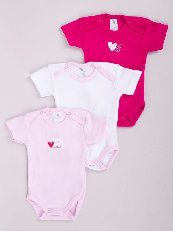 Yoclub Yoclub Kids's Bodysuits With Hearts 3-Pack BOD-0503G-A23K