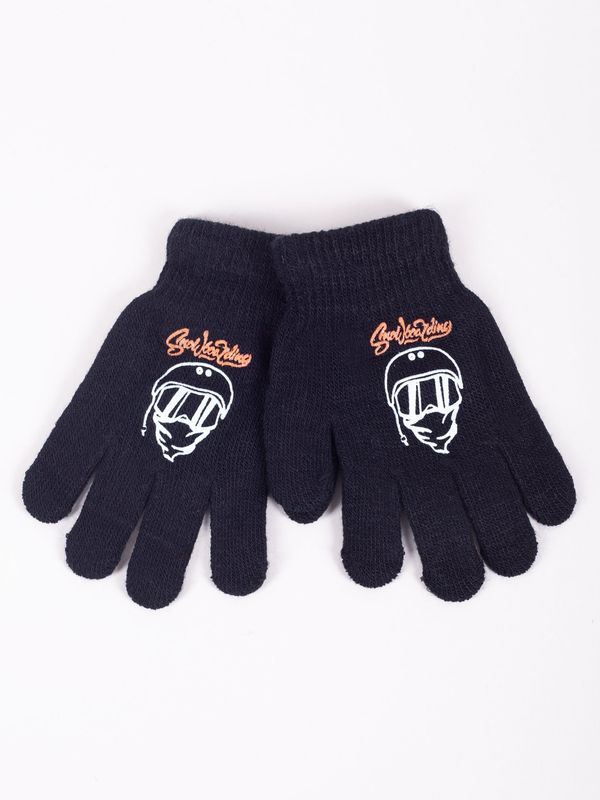 Yoclub Yoclub Kids's Boys' Five-Finger Gloves RED-0012C-AA5A-012