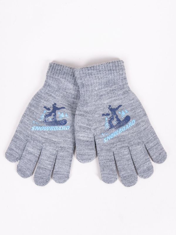 Yoclub Yoclub Kids's Boys' Five-Finger Gloves RED-0012C-AA5A-015