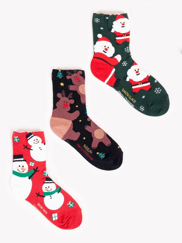 Yoclub Yoclub Kids's Children's Christmas 3Pack Socks SKA-X011U-AA00