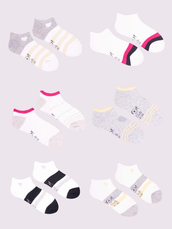 Yoclub Yoclub Kids's Girls' Ankle Cotton Socks Patterns Colours 6-pack SKS-0008G-AA00-002