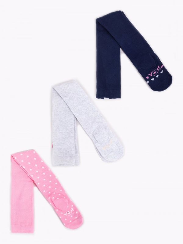 Yoclub Yoclub Kids's Girls' Cotton 3Pack Tights RAB-0003G-AA00-0012