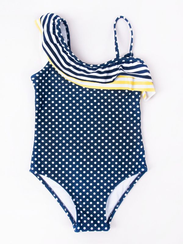Yoclub Yoclub Kids's Girl's One Piece Swimming Costume LKJ-0027G-A100 Navy Blue