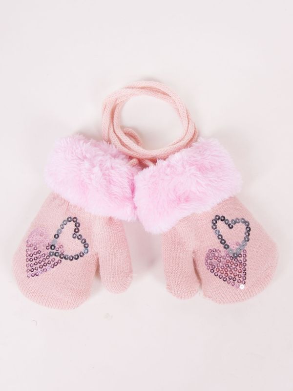 Yoclub Yoclub Kids's Girls' Single-Finger Double-Layer Gloves RED-0111G-AA10-001