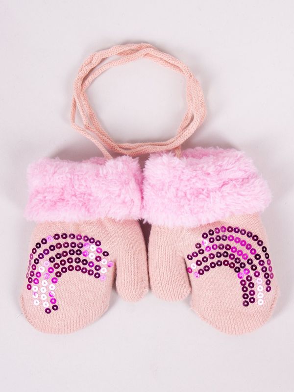 Yoclub Yoclub Kids's Girls' Single-Finger Double-Layer Gloves RED-0111G-AA10-002