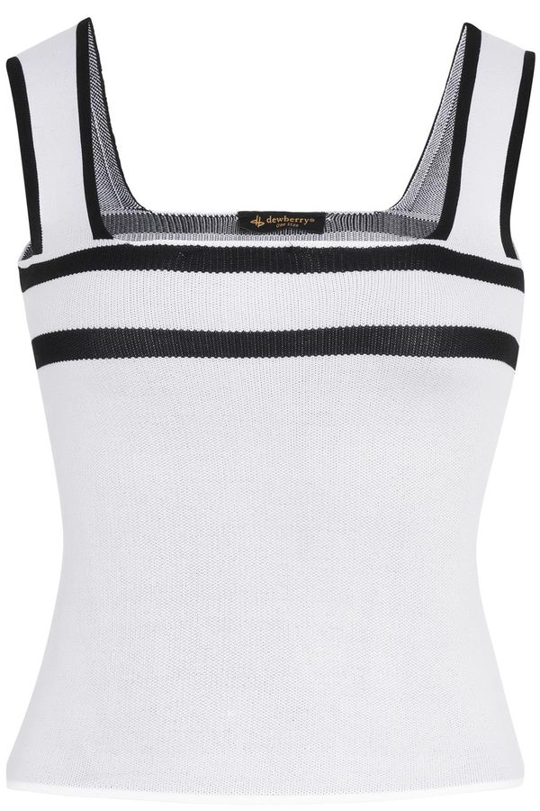 dewberry Z2003 DEWBERRY LADIES CROP BLOUSE-PLAIN WHITE