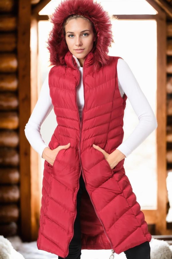 dewberry Z6725 DEWBERRY WOMEN'S VEST-PLAIN BURGUNDY