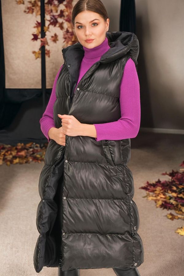 dewberry Z6733 DEWBERRY HK STYLE WOMEN'S VEST-STRAIGHT BLACK