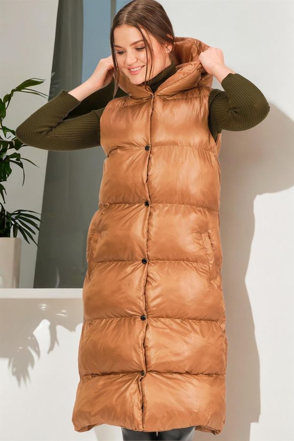 dewberry Z6734 DEWBERRY XEXESE WOMEN'S VEST-FLAT CAMEL