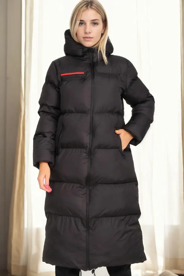 dewberry Z6756 DEWBERRY LADIES INFLATABLE COAT-BLACK-1