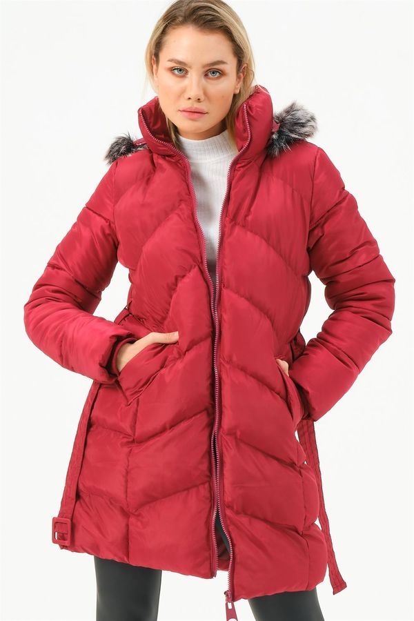 dewberry Z6768 DEWBERRY ДАМСКИ ТОПЪР-БОРДО