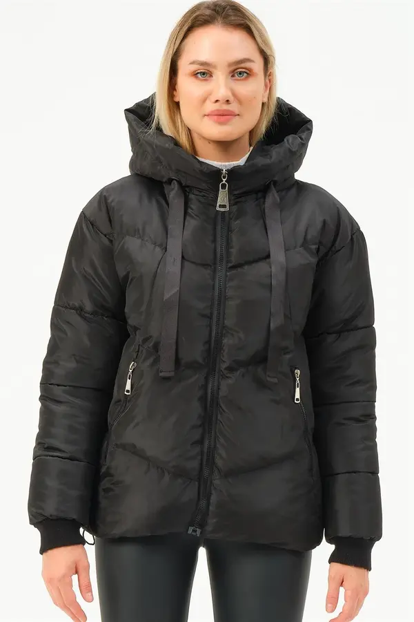 dewberry Z6771 DEWBERRY ДАМСКО ПАЛТО-ЧЕРНО