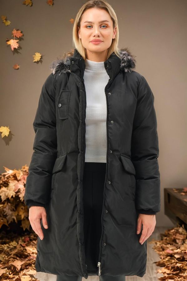 dewberry Z6774 DEWBERRY WOMEN'S COAT-PLAIN BLACK