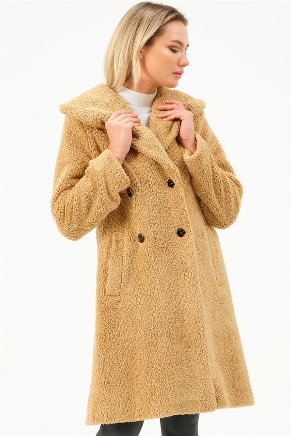 dewberry Z6776 DEWBERRY WOMEN'S TOPPER-CAMEL