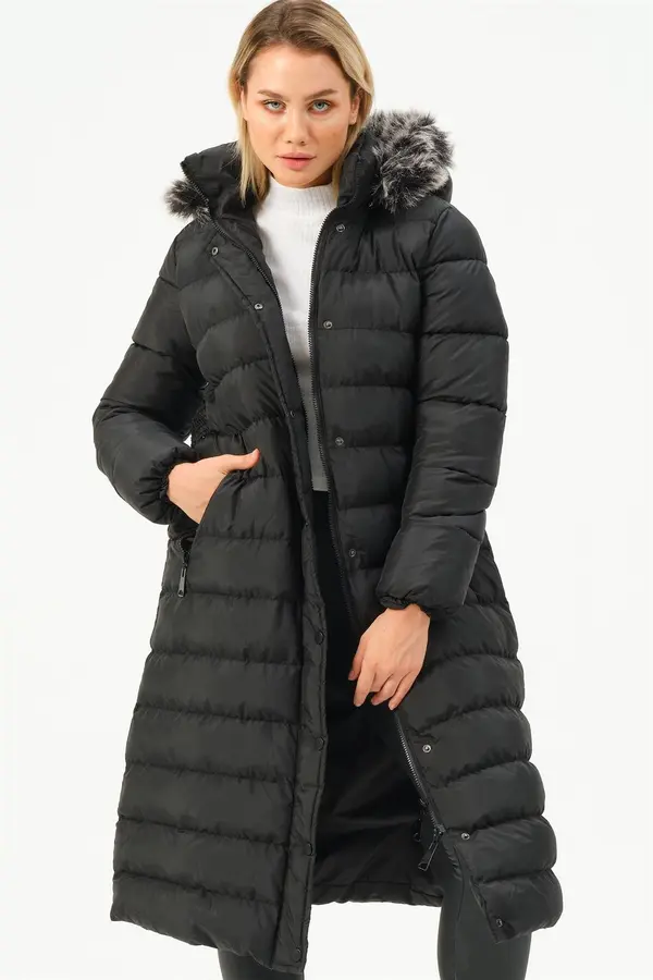 dewberry Z6779 DEWBERRY ДАМСКО ПАЛТО-ЧЕРНО