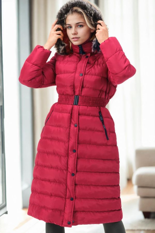 dewberry Z6779 DEWBERRY WOMEN'S COAT-BURGUNDY-1