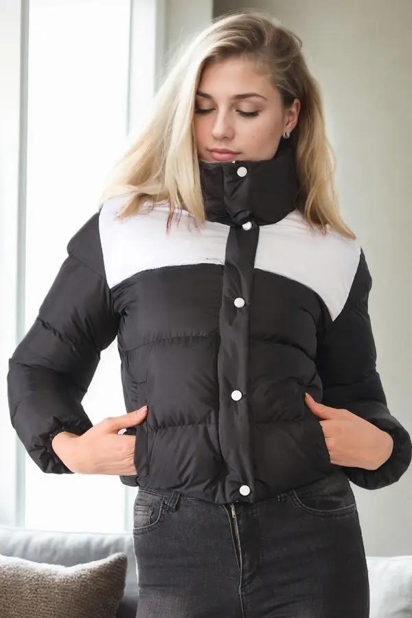 dewberry Z9649 DEWBERRY WOMEN'S JACKET-BLACK-WHITE
