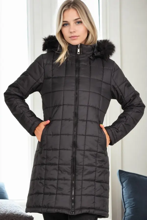 dewberry Z9653 DEWBERRY WOMEN'S COAT-BLACK
