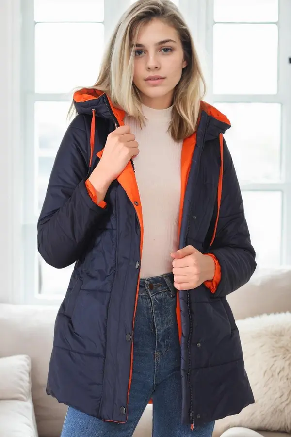 dewberry Z9660 DEWBERRY WOMEN'S COAT-NAVY BLUE