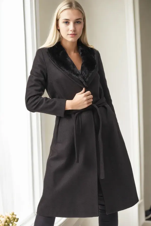 dewberry Z9671 DEWBERRY WOMEN'S COAT-BLACK