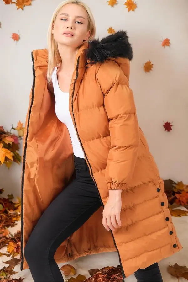 dewberry Z9740 DEWBERRY WOMEN'S COAT-TAN