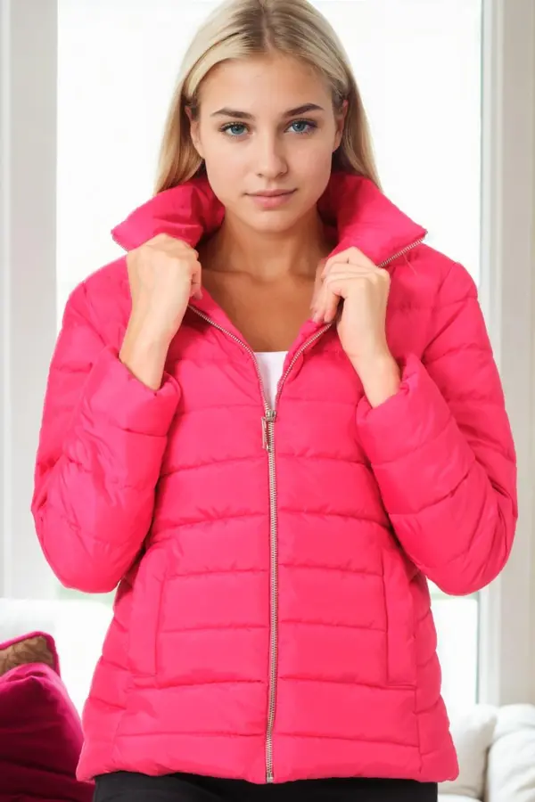 dewberry Z9746 DEWBERRY WOMEN'S COAT-FUCHSIA