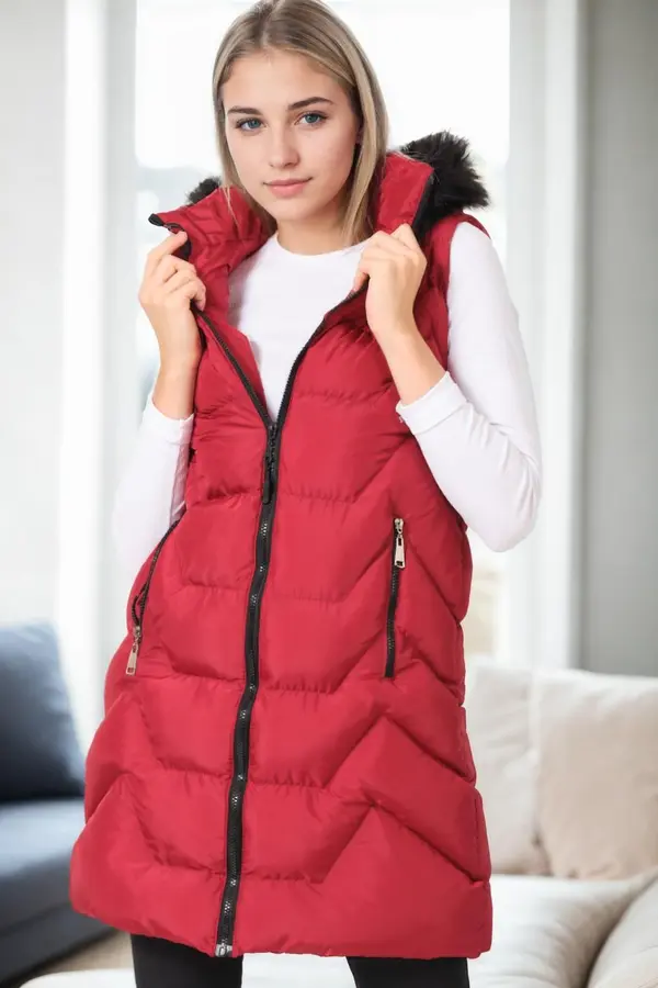 dewberry Z9761 DEWBERRY WOMEN'S VEST-BURGUNDY