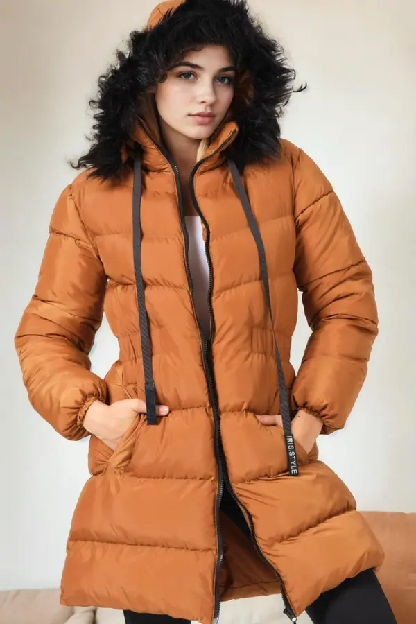 dewberry Z9764 DEWBERRY WOMEN'S COAT-TAN