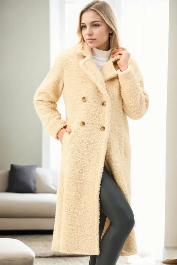 dewberry Z9775 DEWBERRY WOMEN'S COAT/BEIGE