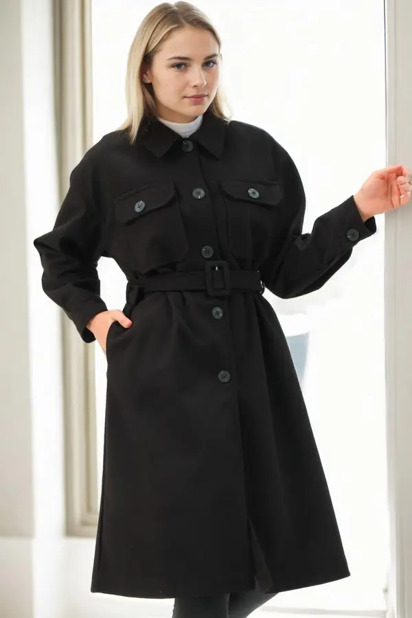 dewberry Z9777 DEWBERRY WOMEN'S COAT-BLACK