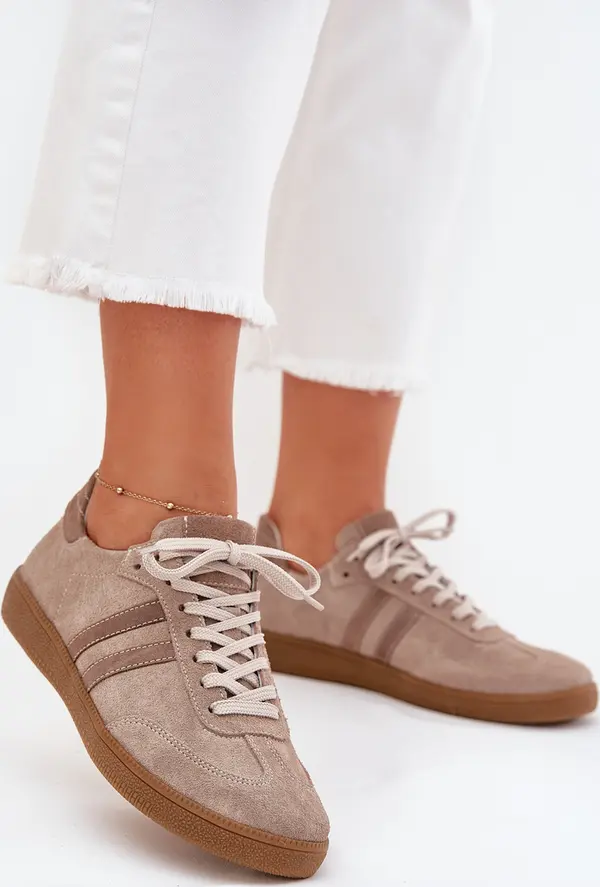 Zazoo Замшени Ниски Кецове За Жени Тъмнобежови Zazoo N1068