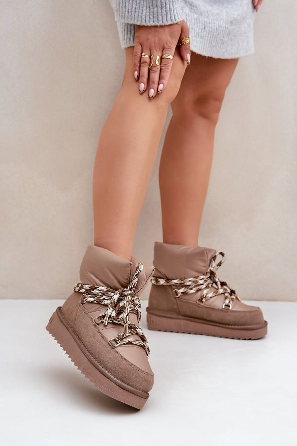 D.Franklin Замшени Снежни Чизми За Жени С Дебели Връзки D.Franklin