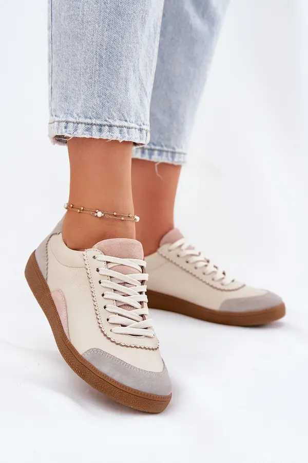 Zazoo Zazoo Дамски Кожени Кецове Зазу N1220 Бежови