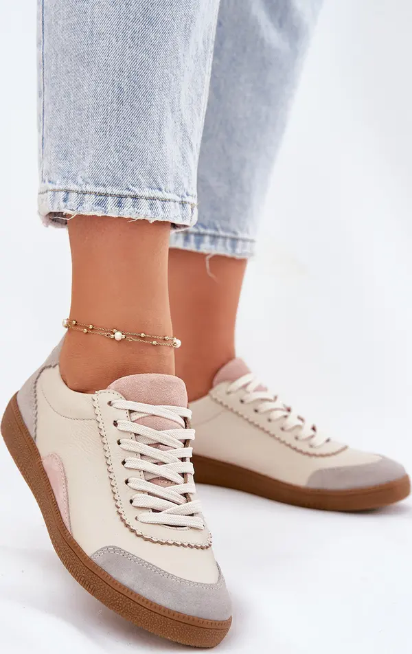 Zazoo Zazoo Дамски Кожени Кецове Зазу N1220 Бежови