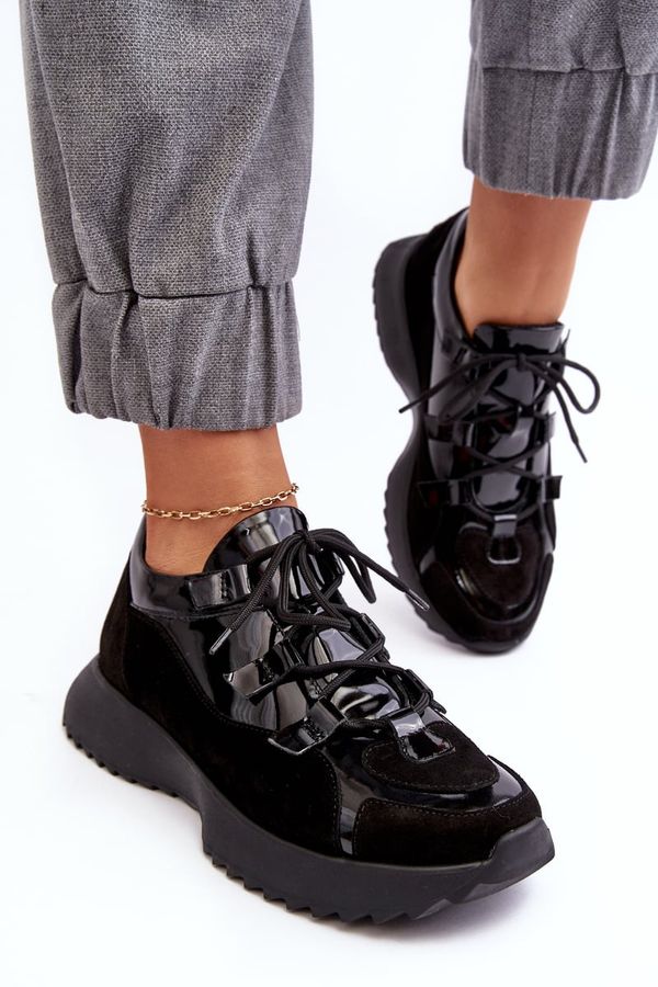 Zazoo Zazoo Дамски кожени лачени спортни обувки