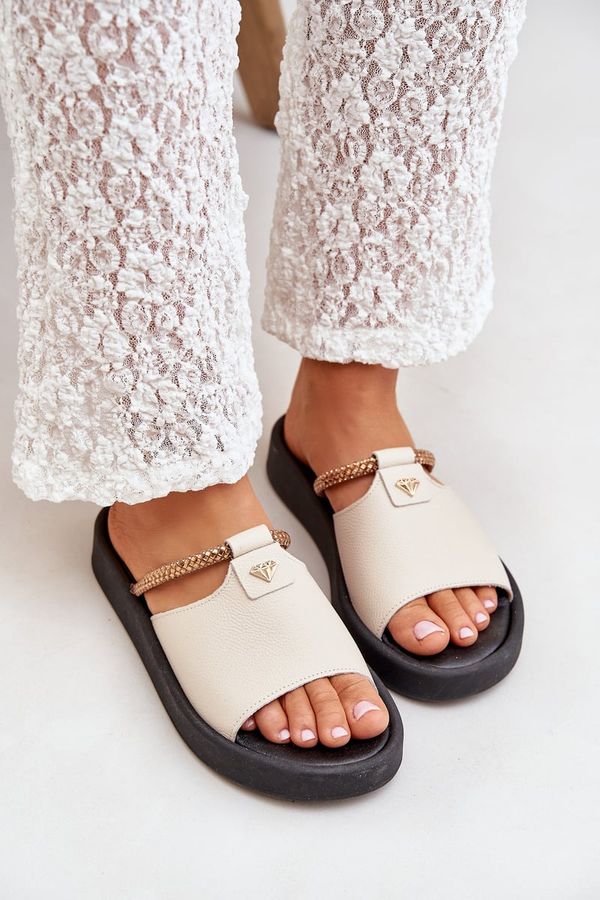 Zazoo Zazoo Дамски Сандали от Кожа Бежови Зазу 2896